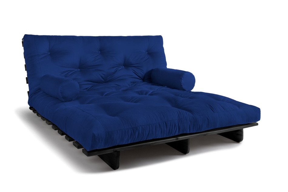 Opvouwbare bank 160x200 - Slim Basic Black - Pascall Futon Prairie