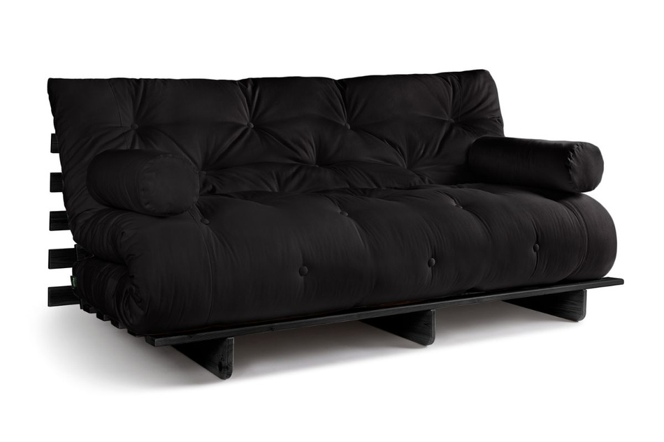 Slaapbank 180x200 - Slim Basic Black - Pascall Futon Zwart