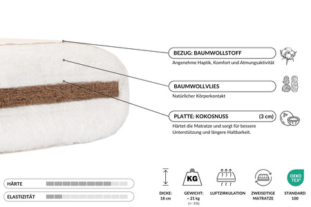 Sofa Tatami Medium Coco Kedro 70x200 - Pascall Futon Ecru