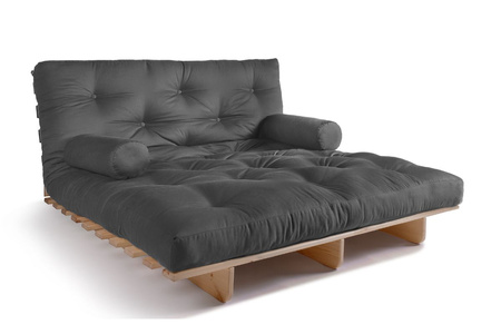 Slaapbank 140x200 - Slim Basic Classic - Pascall Futon Grijs