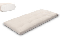 Matras 90x200 natuur - Futon Pascall Slim Natural Ecru
