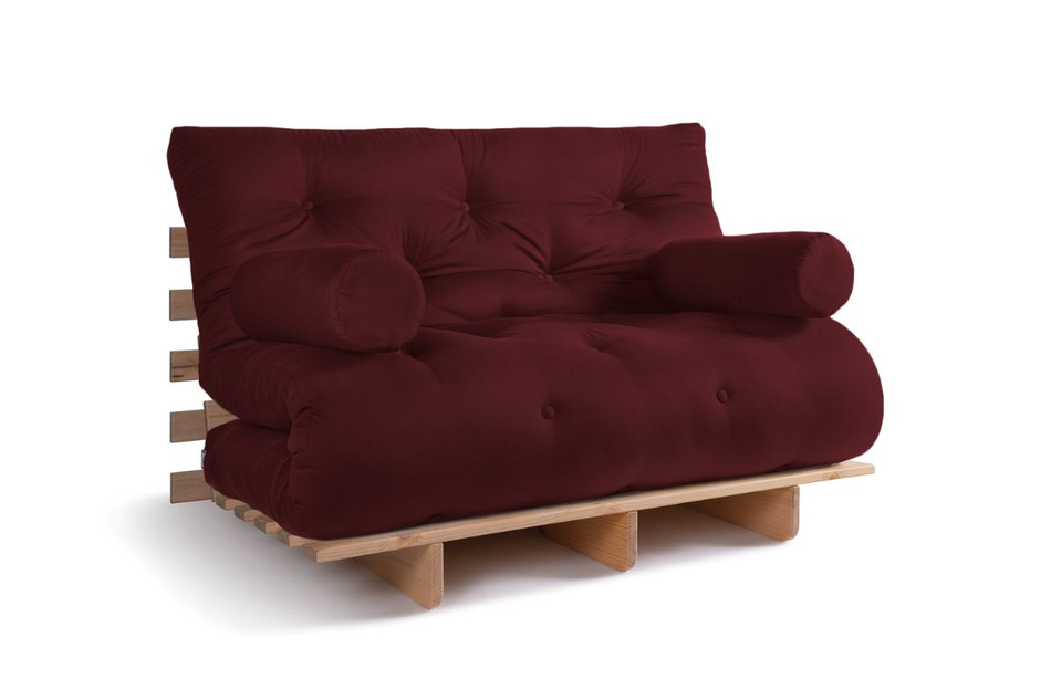 Slaapbank 120x200 - Slim Exclusive Classic - Pascall Futon Maroon