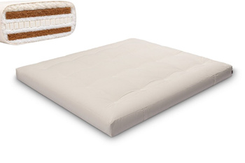 Matras 180x200 natuur met wol, latex en 2x kokos - Futon Pascall Comfort Wool Hard Ecru