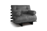 Opvouwbare bank 90x200 - Slim Comfort Black - Pascall Futon Grijs