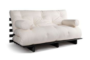 Opvouwbare bank 160x200 - Slim Exclusive Black - Pascall Futon Ecru