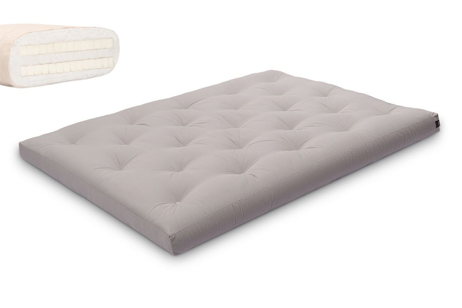 Matras 140x200 natuur met latex - Futon Pascall Slim Duo Latex Grijs