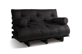 Slaapbank 140x200 - Slim Comfort Black - Pascall Futon Zwart