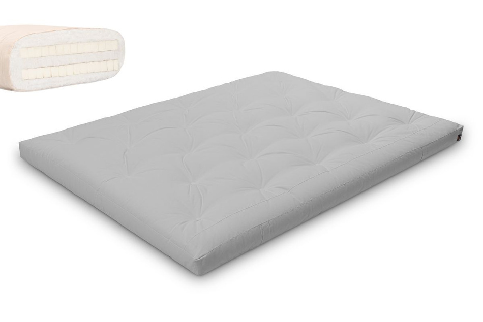 Matras 160x200 natuur met latex - Futon Pascall Slim Duo Latex Dove Ash