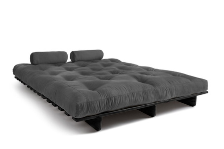 Opvouwbare bank 160x200 - Slim Comfort Black - Pascall Futon Grijs