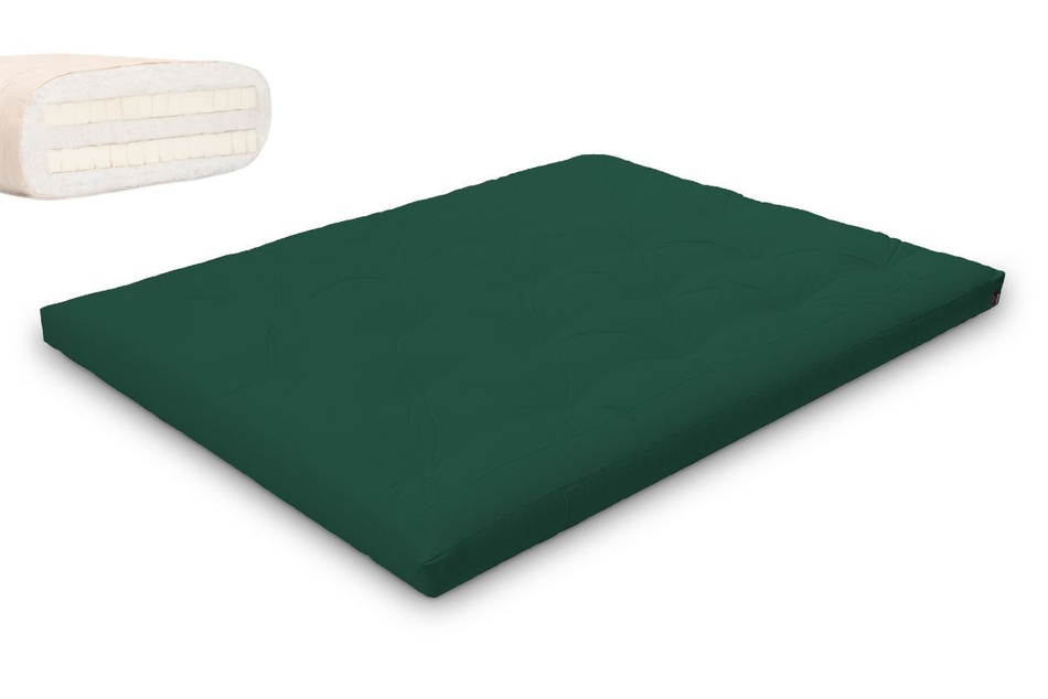 Matras 160x200 natuur met latex - Futon Pascall Slim Duo Latex Flesgroen