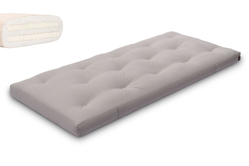 Matras 90x200 natuur met latex - Futon Pascall Slim Duo Latex Grijs