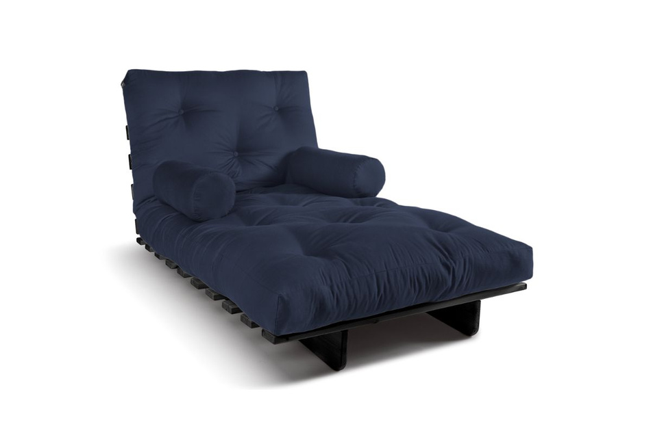 Opvouwbare bank 90x200 - Slim Basic Black - Pascall Futon Marineblauw