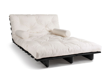 Slaapbank 140x200 - Slim Basic Black - Pascall Futon Ecru