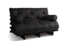 Slaapbank 140x200 - Slim Basic Black - Pascall Futon Zwart