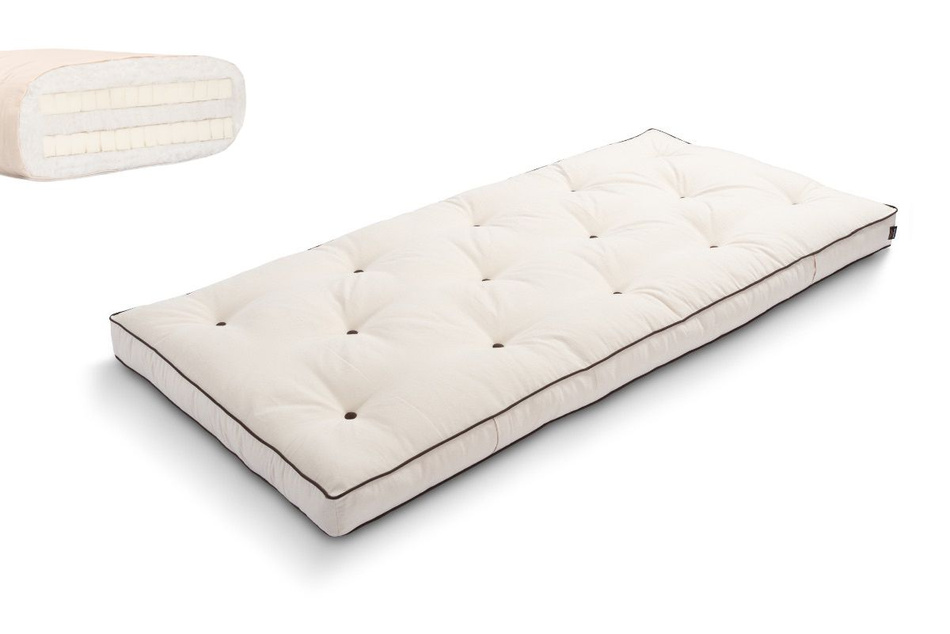 Matras 90x200 natuur met latex - Futon Pascall Slim Duo Latex Kedro Ecru