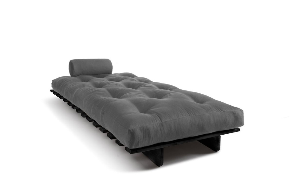 Opvouwbare bank 90x200 - Slim Comfort Black - Pascall Futon Grijs
