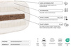 Matras 140x200 natuur met kokos en 2x latex - Futon Pascall Comfort Relax Grijs