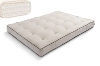 Matras 200x200 natuur met latex - Futon Pascall Comfort Trio Latex Wool Kedro Linnen