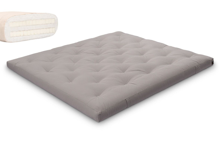 Matras 180x200 natuur met latex - Futon Pascall Slim Duo Latex Grijs