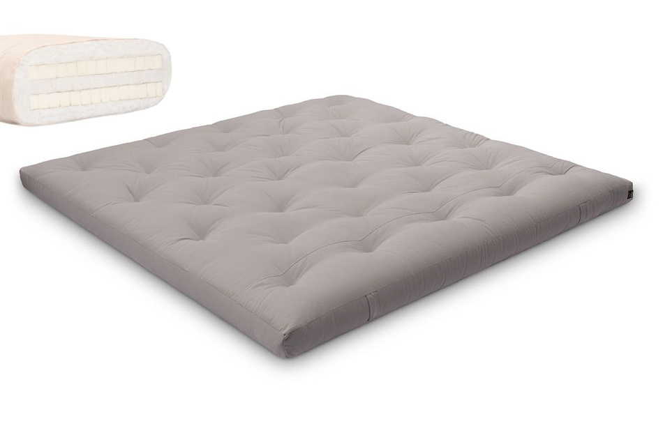 Matras 200x200 natuur met latex - Futon Pascall Slim Duo Latex Grijs