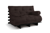 Slaapbank 120x200 - Slim Basic Black - Pascall Futon Bruin