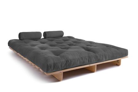 Opvouwbare bank 160x200 - Slim Basic Classic - Pascall Futon Grijs