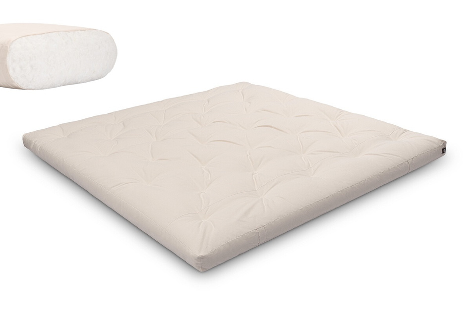 Matras 200x200 natuur - Futon Pascall Slim Natural Ecru