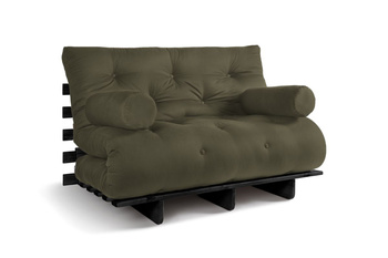 Slaapbank 120x200 - Slim Comfort Black - Pascall Futon Khaki