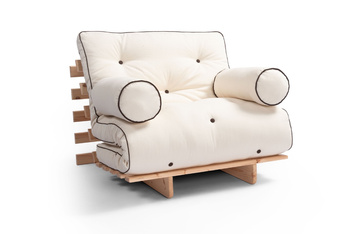 Opvouwbare bank 90x200 - Slim Comfort Kedro Classic - Pascall Futon Ecru