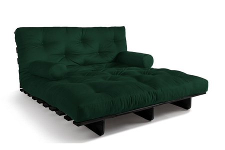 Opvouwbare bank 140x200 - Slim Exclusive Black - Pascall Futon Flesgroen