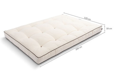 Matras 120x200 natuur met latex - Futon Pascall Medium Duo Latex Kedro Ecru