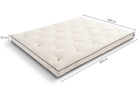 Matras 180x200 natuur met latex - Futon Pascall Slim Duo Latex Kedro Ecru