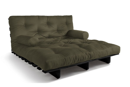 Slaapbank 140x200 - Slim Comfort Black - Pascall Futon Khaki