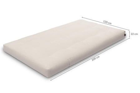 Matras 120x200 natuur - Futon Pascall Comfort Natural Ecru