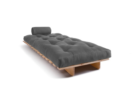 Opvouwbare bank 90x200 - Slim Basic Classic - Pascall Futon Grijs