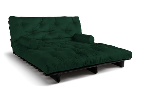 Opvouwbare bank 180x200 - Slim Exclusive Black - Pascall Futon Flesgroen