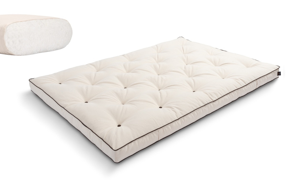 Matras 140x200 natuur - Futon Pascall Slim Natural Kedro Ecru